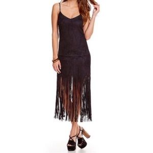 Sugarlips Suede Fringe Dress. NWT